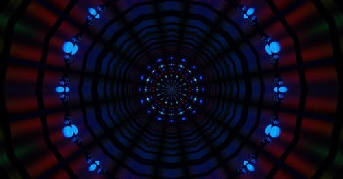 Neon Lights Futuristic Tunnel Seamless Loop Background