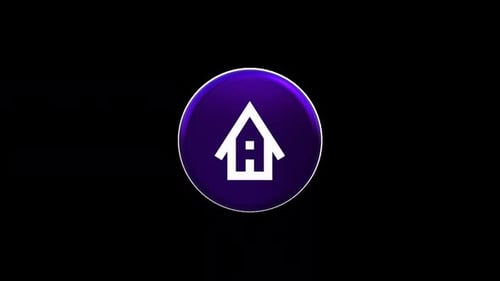 3D Rotating Home Arrow Up Icon Animation