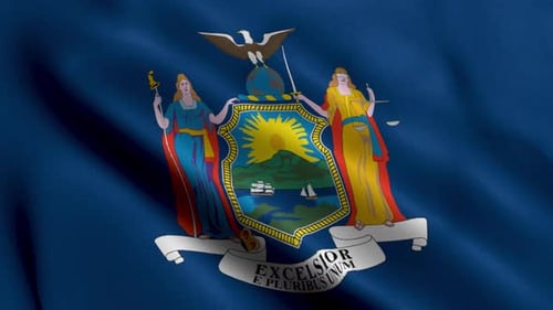 Realistic New York State Flag Waving Seamless Loop