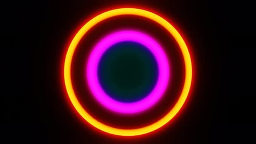 Mehrfarbige Groovy Club Circle Vj Loop-Hintergrundanimation in 4K