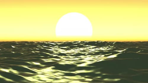 Ocean waves with large sun