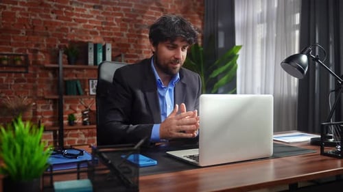 Business Professional Working in Modern Office Setting