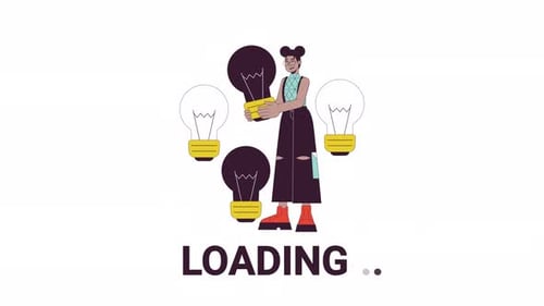 Business woman inspired line 2D loading animation