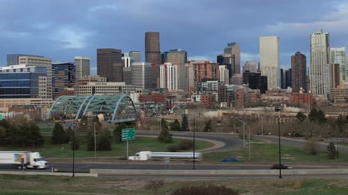 Denver Skyline Establishing Shot Time Lapse