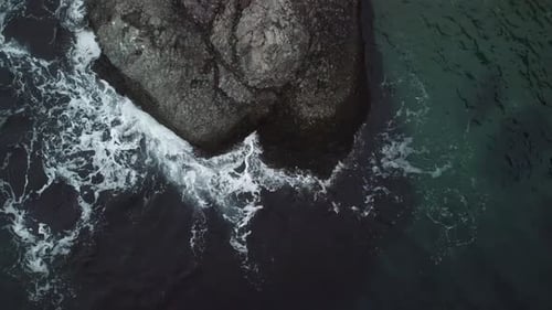 Aerial Sea Wave Rocks