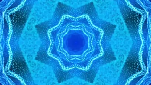 Abstract Blue Particle Kaleidoscope Loop Background