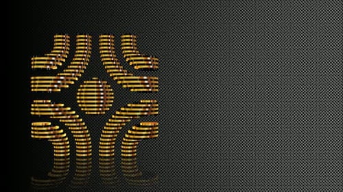 Rotating Golden Geometric Abstract Element Loop Background