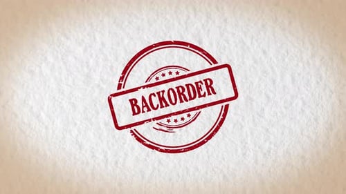 Backorder Rubber Stamp Text Reveal Retro Style