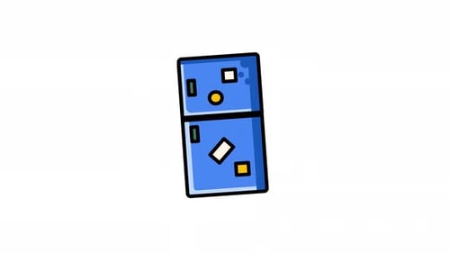 Flat Design Refrigerator Door Opening and Closing Animation