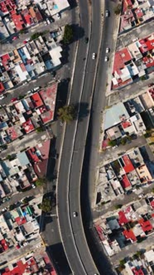 Ecatepec street with little traffic, captured from above
