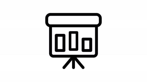 bar chart line icon animation