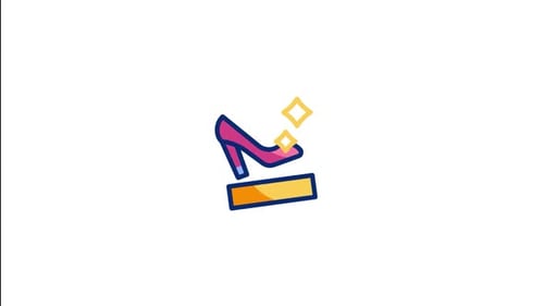 Sparkling High Heel Shoe Icon Modern Animation