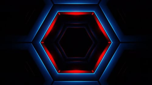 Vj Loop in 4K mit blauem und rotem Hintergrund