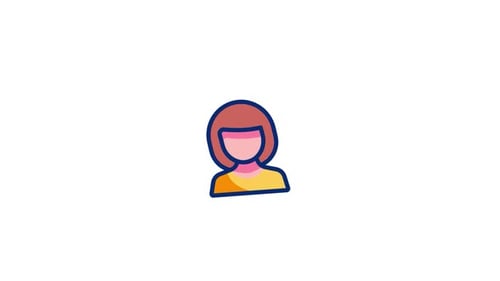 Animated Flat Design Female User Icon Reveal