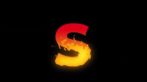 Animated Letter S with Fiery Fluid Effect