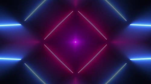 Abstract Square Neon Light