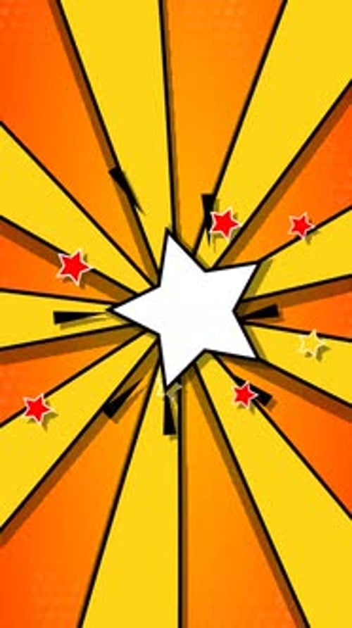 Animated Comic Star Vertical Loop Background
