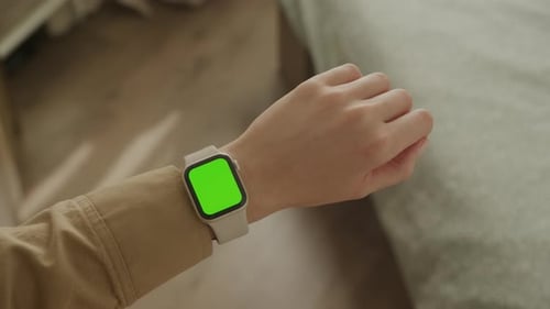 Smartwatch with Green Screen on Wrist