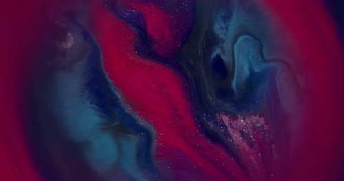 Glittering, Colorful Inks Mixing