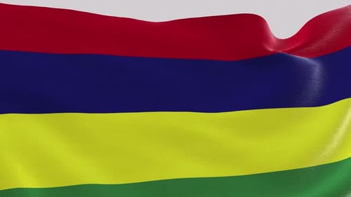 Waving Flag of Mauritius Realistic Seamless Loop