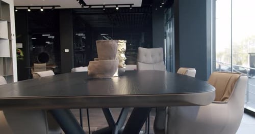 Elegant Dining Set in Modern Showroom