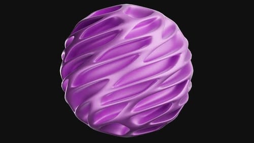 Abstract Purple Organic Fluid 3D Shape Rotation Loop