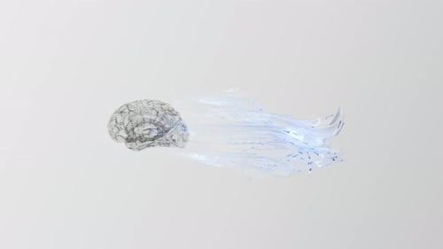 Digital Brain with Flowing Data Connections