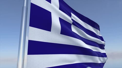 Hintergrund mit griechischer Flagge, bereit für 4K-Übertragung
