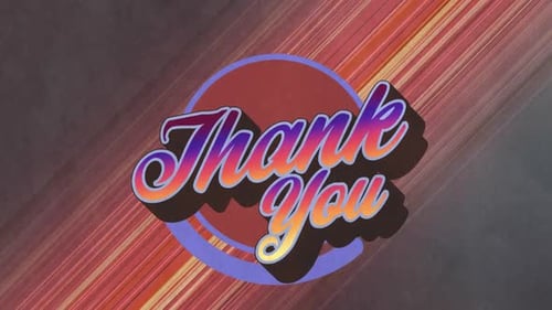 Retro Animated Thank You Message Title Card