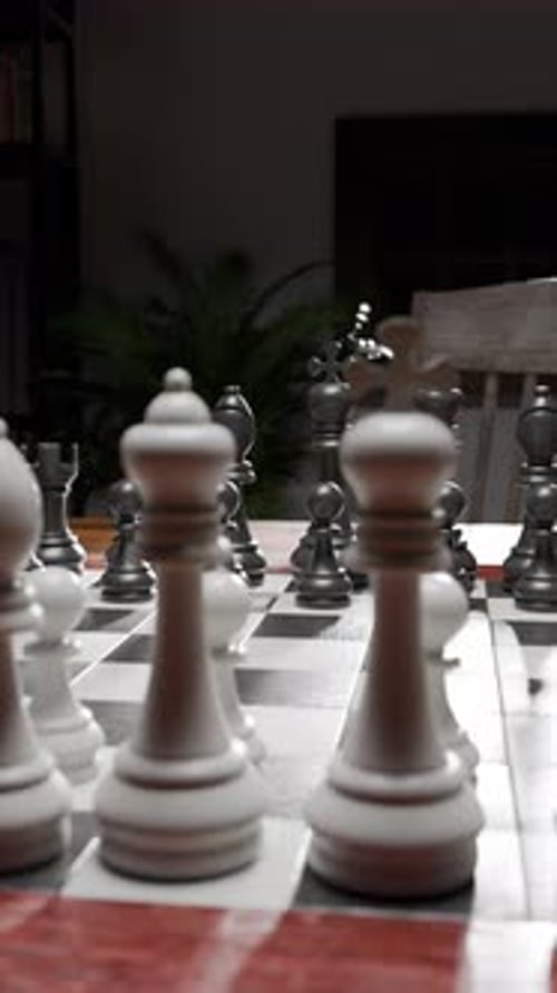 Dramatic Chess Pieces on Board Ready to Play