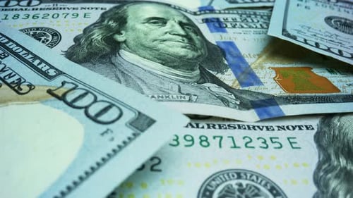 Official Currency of United States of America and Investment Concept. Heap Of