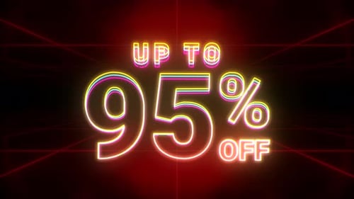 Neon Up To 95 Percent Off Sales Promotion