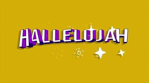Animated Hallelujah Word with Sparkling Stars