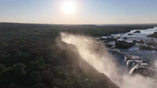 Victoria Falls At Livingstone In Northern Rhodesia Zambia.
