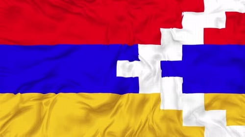 Realistic Waving Artsakh Flag Seamless Loop Animation