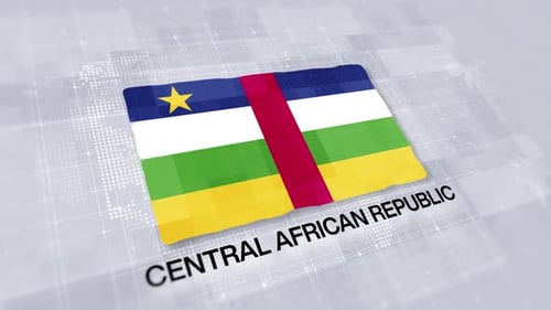 Apresentação da bandeira da República Centro-Africana exibida em fundo branco limpo moderno