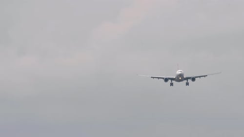 Aircraft Approaching Landing Front View