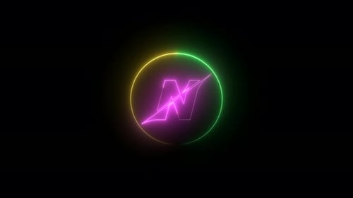 Neon Letter N Logo Reveal Animation