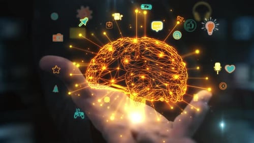 Digital Brain Network Technology Connection Animation