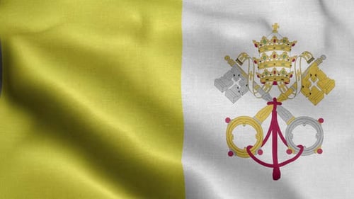 Realistic Waving Flag of Vatican City