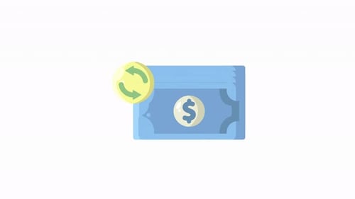 money circulation icon symbol animation motion graphic