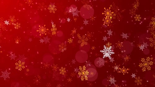Red Christmas Snowflake Background Loop V2