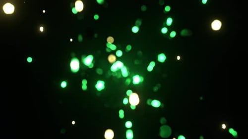 Yellow And Green Beautiful Festive Glow Of Moving Bokeh Lights Background Vj Loop In 4K