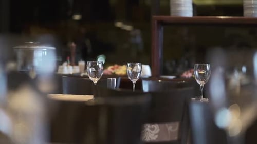 Elegant Restaurant Buffet Tables Set Up