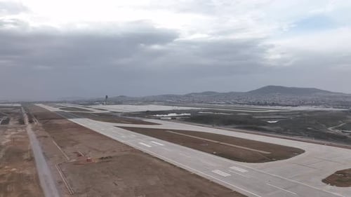 Airport Terminal and Landing Field Runway Under Construction Aerial View 16