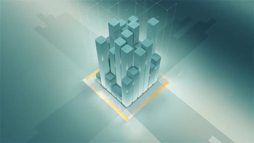 Abstract Cubic Geometry Digital Economy, Finance And Crypto Perspective Background 4 K 60 Fps