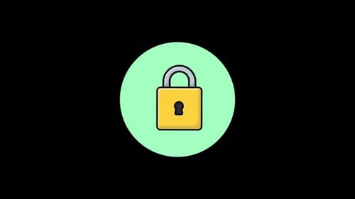 Animated Flat Design Padlock Icon