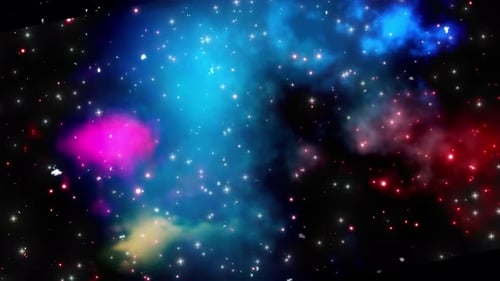 Vibrant Sparkling Nebula and Stars Space Background Animation