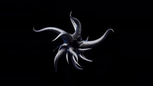 Alien black tentacles organism animation Loop With Alpha