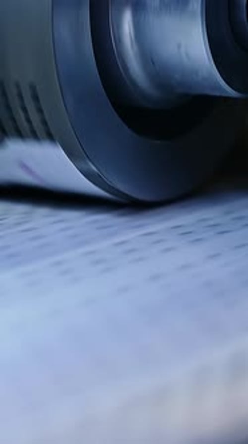 Printing Machine Roller Close Up in Workplace